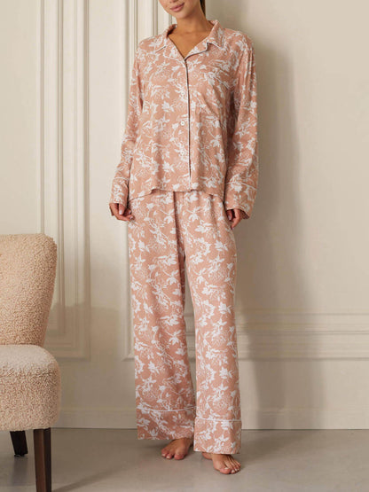 Ensemble pyjama ample à imprimé floral