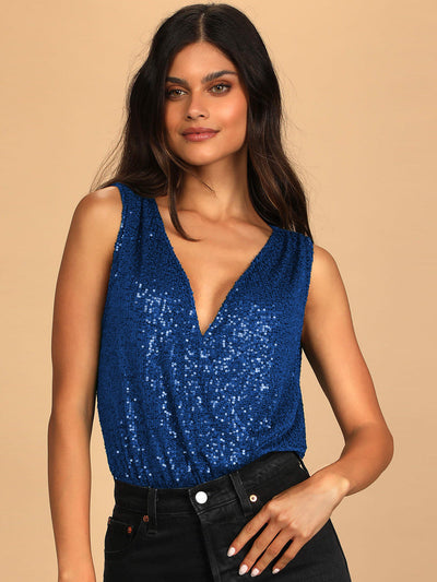 ISABELLE | Top Élégant avec Décolleté en V et Sequins