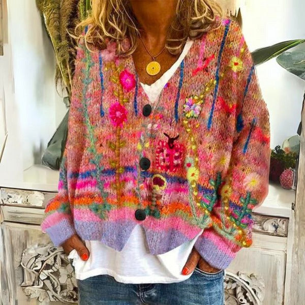 Pull avec motifs floraux