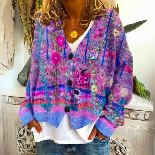 Pull avec motifs floraux