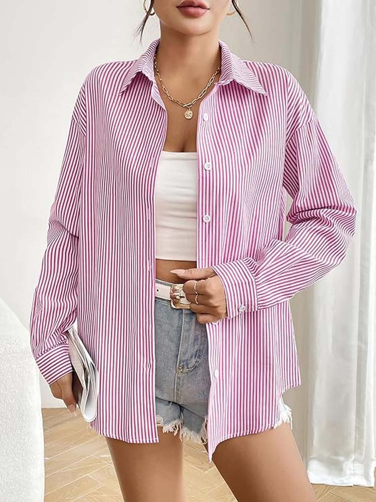 Chemise boutonnée rayée