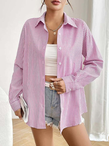 Chemise boutonnée rayée