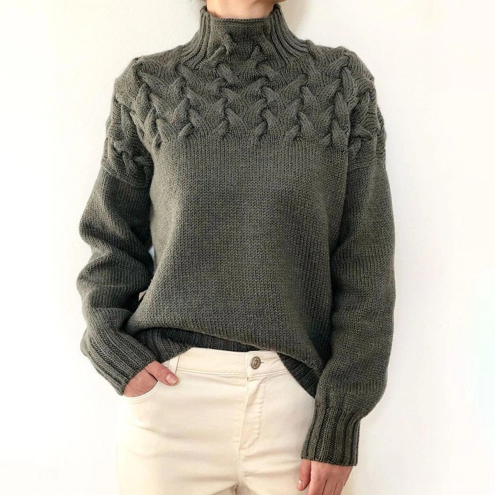 ELENA | Pull Col Roulé Chaud et Élégant pour l’Hiver