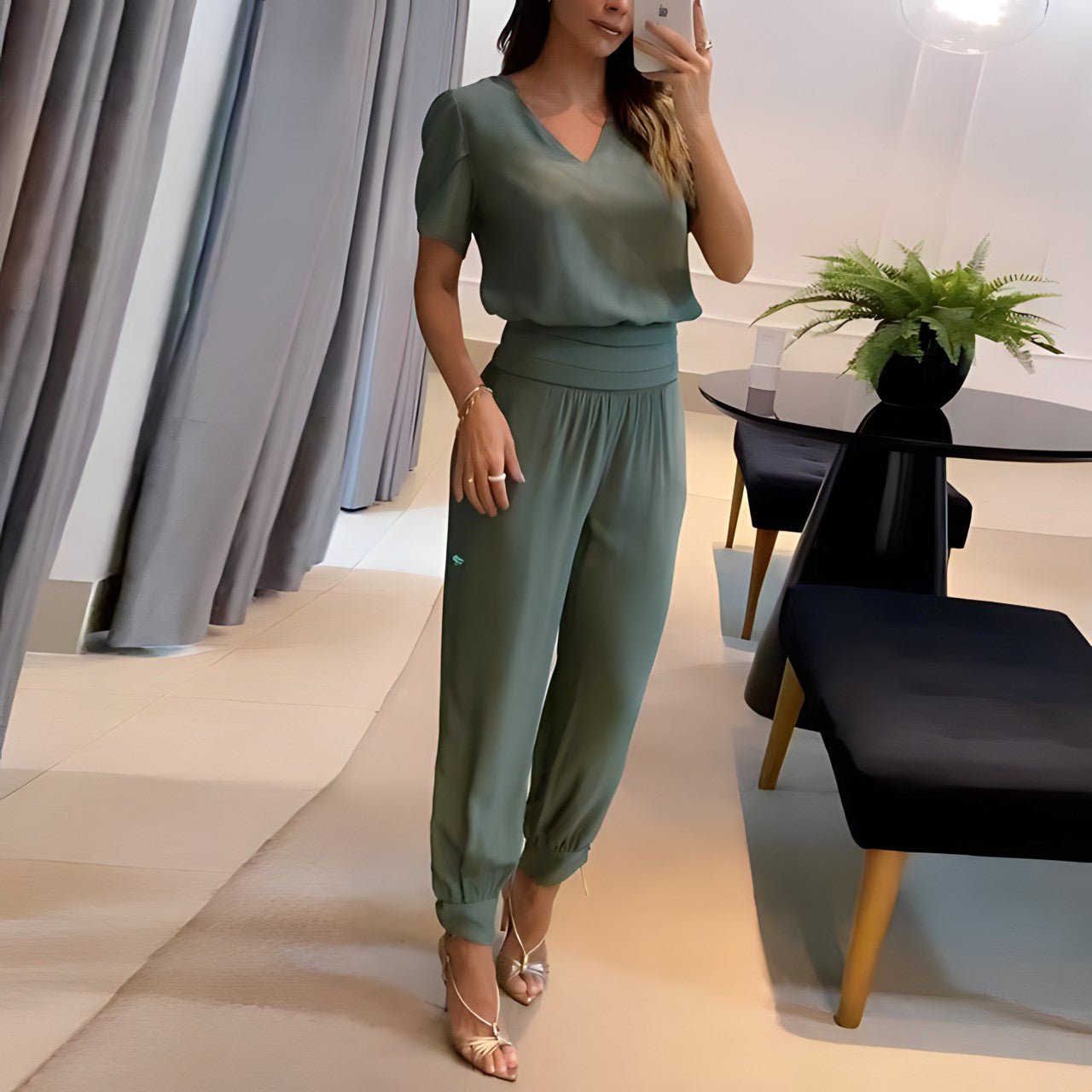 SOPHIA | Ensemble Tendance Blouse et Pantalon Élégant
