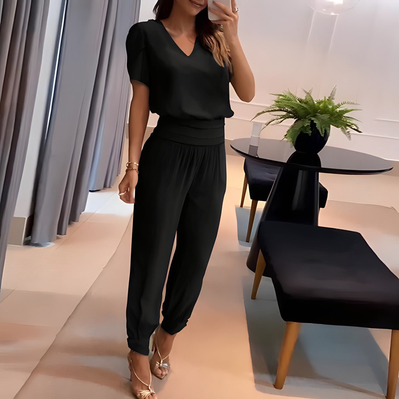 SOPHIA | Ensemble Tendance Blouse et Pantalon Élégant