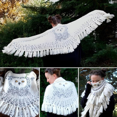 OWL | Écharpe Retro en Laine - Élégance et Confort Hivernal