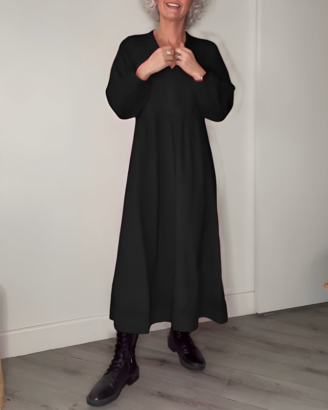 Linda | Robe Élégante à Col V et Coupe Flatteuse