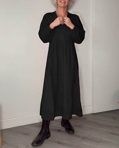 Linda | Robe Élégante à Col V et Coupe Flatteuse