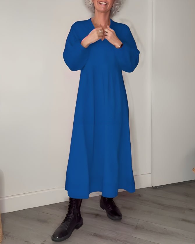 Linda | Robe Élégante à Col V et Coupe Flatteuse