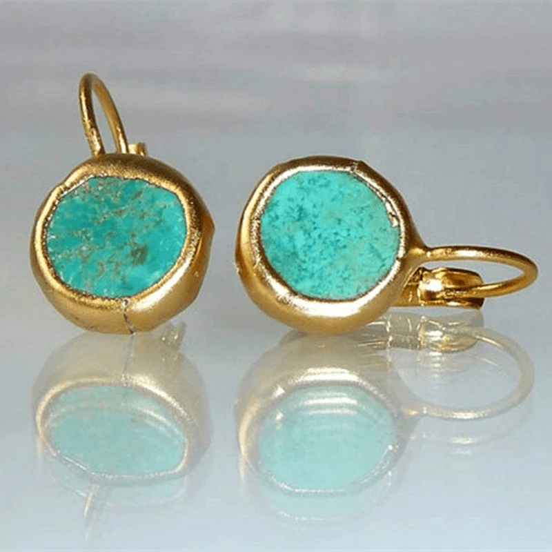 LIVIA | Boucles d’Oreilles Élégantes avec Pierre Turquoise