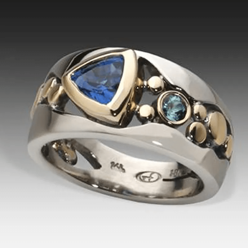 LUCIA | Bague en Cristal Bleu Élégante et Raffinée