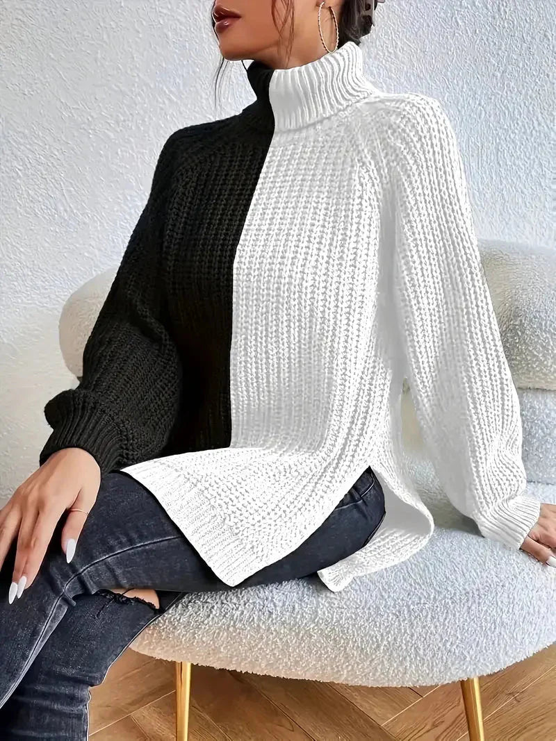 MILA | Pull Femme Élégant à Motif Color Block