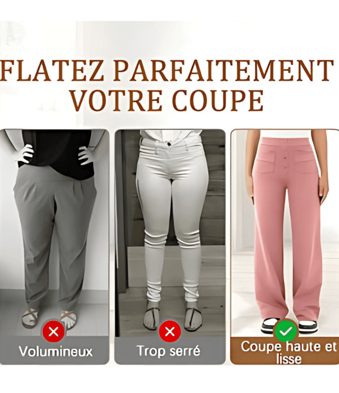 Pantalon Taille Haute Confortable Et Extensible Fitcurve™