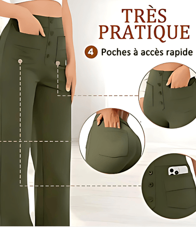 Pantalon Taille Haute Confortable Et Extensible Fitcurve™