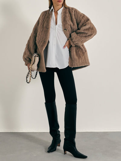 VAIL | Cardigan Chic et Douillet en Fausse Fourrure