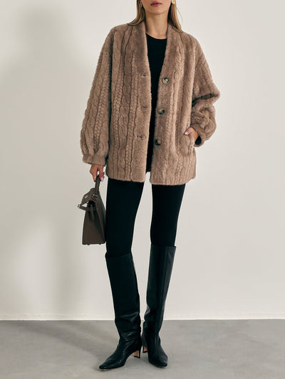 VAIL | Cardigan Chic et Douillet en Fausse Fourrure