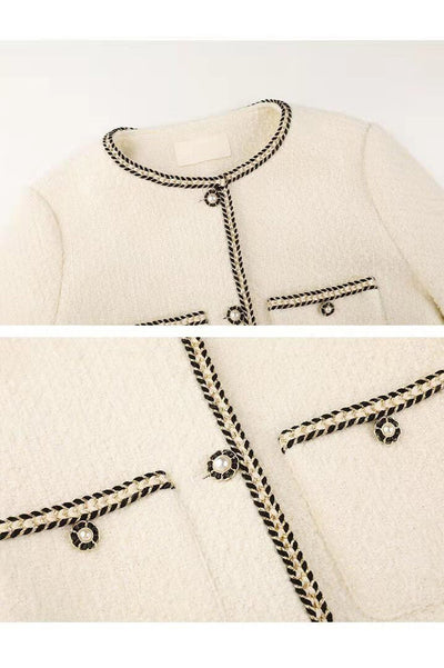 VITTORIA | Manteau Tweed Élégant avec Détails Brodés