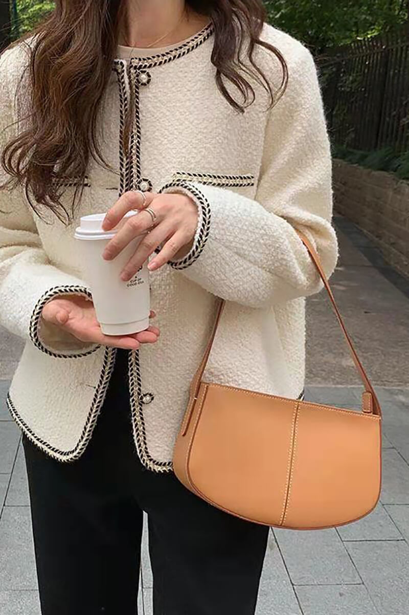 VITTORIA | Manteau Tweed Élégant avec Détails Brodés