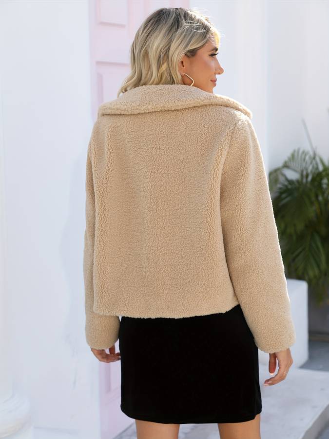 Zoey | Manteau en Teddy Beige Chaleureux et Tendance